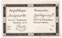 France 125 Livres - 7 Vendémiaire An II - 1793 - Sign. Coupé - XF