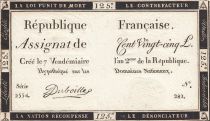 France 125 Livres - 7 Vendémiaire An II - 1793 - Sign. Duboille - Serial 2554