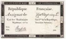 France 125 Livres - 7 Vend&eacute;miaire An II - 1793 - Sign. Rousselle - VF