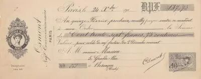 France 137.75 francs - Bank cheque receipt - Besan�on -24-10-1912
