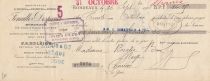 France 14.25 francs - Bank cheque receipt - Fenaille et Despeaux - 31-10-1908