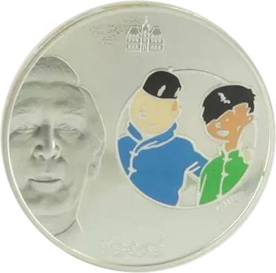 France 1.5 Euros - Tintin and Chang - 2007 - Colorized - Silver - Struck BE - with box and certificate