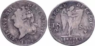 France 15 Sol, Louis XVI - Type Francois - 1791 I Limoges
