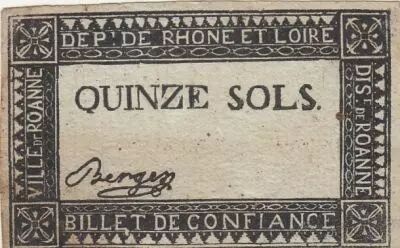 France 15 sols - 1791 - D�partement du Rhone - Roanne