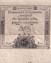 France 15 Sols - Liberté et Droit - 23-05-1793 - Sign. Buttin - Série 879 - L.166