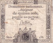 France 15 Sols - Liberté et Droit 04-01-1792 - PSUP - Sign. Buttin