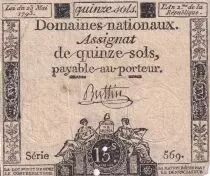 France 15 Sols - Liberty and Justice - 23-05-1793 - Sign. Buttin - Serial 569