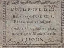 France 15 Sols - Loire Inf&eacute;rieure - Municipalit&eacute; de Clisson - Septembre 1792