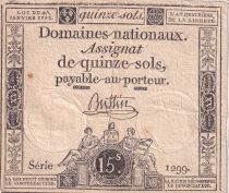 France 15 Sols Liberté et Droit - 04-01-1792 - Série 1299