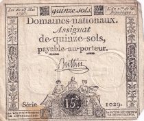 France 15 Sols Liberté et Droit (23-05-1793) - Sign. Buttin - Série 1029