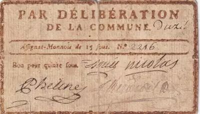France 15 Sous - Gard - Commune de Uz�s - 1791