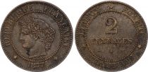 France 2 centimes Cérès - Third Republic - 1877 A Anchor