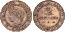 France 2 Centimes C&eacute;r&egrave;s - Troisi&egrave;me R&eacute;publique - 1877 A Paris