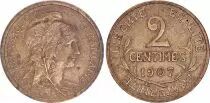 France 2 Centimes Liberty head - 1907 Scarce !
