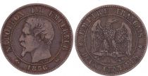 France 2 Centimes Napoleon III - Nude Head - 1856 B Rouen - Anchor