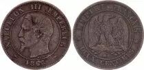 France 2 Centimes Napol&eacute;on III - T&ecirc;te nue - 1855 A Paris - Chien