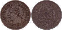 France 2 Centimes Napoléon III - Tête nue - 1855 BB Strasbourg - Chien