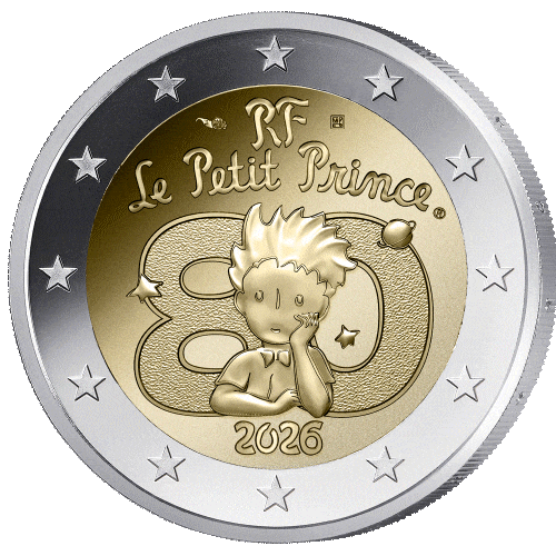 France 2 Euros - Petit Prince - BE Polissage Invers� - 2026