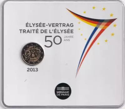 France 2 Euros Commemo. 2013 - The Elys�e Treaty - Coincard