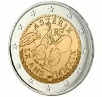 France 2 Euros Comm&eacute;mo. France 2019 - 60 ans d\'Ast&eacute;rix - coincard  Ob&eacute;lix rend hommage &agrave; son ami Ast&eacute;rix en lui sculptant une mo