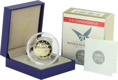 France 2 Euros D-Day - 2014 - Proof with certificate