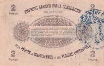 France 2-franc emergency note - November 1917 - Valenciennes - Series 19
