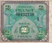 France 2 Francs - Allied Military Currency - 1944 - Serial X - P.114