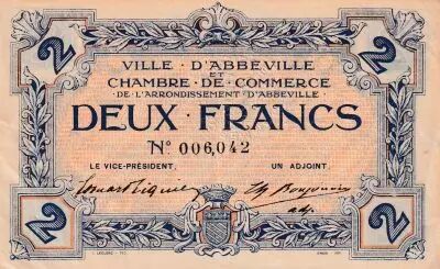 France 2 Francs - Chamber of Commerce - Abbeville