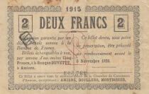 France 2 Francs - Chambre de Commerce - Amiens - 1915