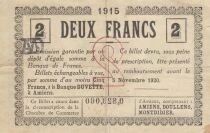 France 2 Francs - Chambre de Commerce - Amiens - 1915
