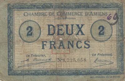 France 2 Francs - Chambre de Commerce - Amiens - 1920