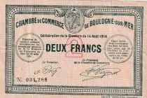 France 2 Francs - Chambre de commerce - Boulogne sur Mer - 14-08- 1914