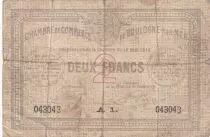 France 2 Francs - Chambre de commerce - Boulogne sur Mer - 14-08- 1914