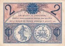 France 2 Francs - Chambre de commerce - Paris - 10-03-1920 - Série S.A1