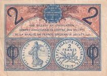 France 2 Francs - Chambre de commerce - Paris - 10-03-1920 - Série S.A10