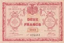 France 2 Francs - Chambre de commerce - Rouen - 1915 - Serial 073