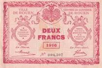France 2 Francs - Chambre de commerce - Rouen - 1916 - Small Number