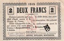France 2 Francs - Chambre de Commerce d\'Amiens - 1915