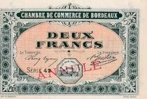 France 2 Francs - Chambre de Commerce de Bordeaux - 1917 - S&eacute;rie 42 - ANNUL&Eacute;
