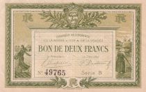 France 2 Francs - Chambre de commerce de la Roche sur Yon & de la Vendée - Serial B - P.65-21
