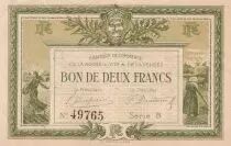 France 2 Francs - Chambre de commerce de la Roche sur Yon & de la Vend&eacute;e - S&eacute;rie B - P.65-21