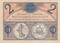 France 2 francs - Chambre de commerce de Paris - 1920 - S&eacute;rie SA.42