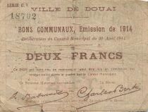 France 2 Francs - City of Douai - 30-08-1914 - Serial C2
