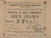 France 2 Francs - Commune de Sailly-en-Ostrevent - 19-03-1915