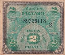 France 2 Francs - Flag - 1944 - Serial 2 - P.114