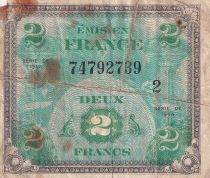 France 2 Francs - Flag - 1944 - Serial 2 - P.114