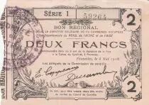 France 2 Francs - Fourmies - Bon R&eacute;gional - 08-05-1916 - S&eacute;rie 1
