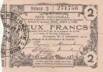 France 2 francs - Fourmies commune - 1917 - Série 3