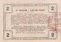 France 2 Francs - Laon - Regional Coupon - 16-06-1916 - Serial 1