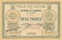 France 2 Francs - Le Havre Chamber of Commerce- 1915 - Number 240411